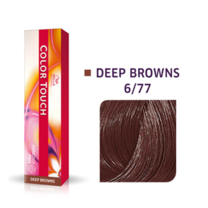 wella professionals, color touch, ammonia free, semi permanent hair dye, 6/77 deep brown, 60 ml