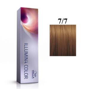 wella professionals, illumina color, permanent hair dye, 7/7 medium brown blonde, 60 ml
