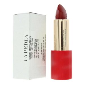 la perla, matte silk, matte, cream lipstick, 102, terracotta red, 3.5 g *tester