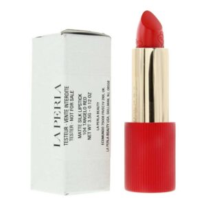la perla, matte silk, matte silk, cream lipstick, 104, tangelo red, 3.5 g *tester