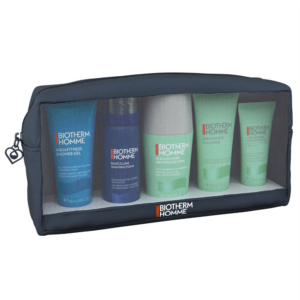 set biotherm: homme, shaving foam, 50 ml + aquapower, eliminates impurities, cleansing gel, for face, 40 ml + aquafitness, shower gel, 40 ml + aquapower, cooling, fresh, deodorant roll on, for men, 75 ml + aquapower, moisturising, mornings, gel, for face, 20 ml