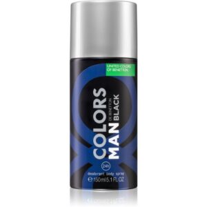 benetton, colors man black, anti perspirant, spicy, deodorant spray, for men, 150 ml