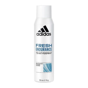 adidas, fresh endurance, vegan, alcohol free, gentle on skin, fresh, aromatic with woody notes, deodorant spray, for men, 150 ml