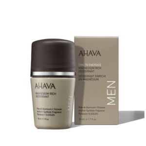 ahava, ahava, magnesium, anti perspirant, deodorant roll on, for men, 50 ml