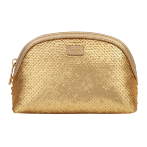 bags unlimited, sequin, gwp textile pouch, gold
