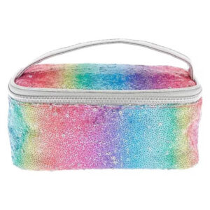 bags unlimited, sequin, gwp textile pouch, rainbow