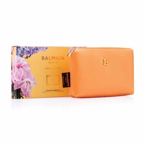 balmain, ss25, gwp textile pouch, orange