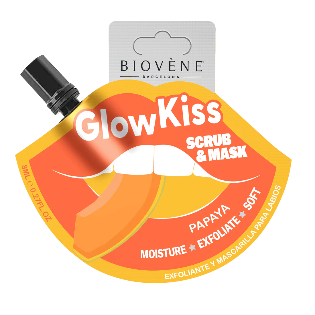 biovene, glow kiss, papaya, lip scrub, 8 ml *tester biovene, glow kiss, papaya, lip scrub, 8 ml *tester