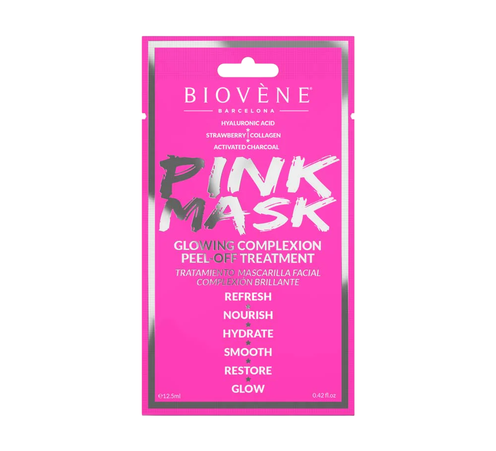 biovene, pink mask, glowing, peel off mask, for face, 12.5 ml *tester biovene, pink mask, glowing, peel off mask, for face, 12.5 ml *tester