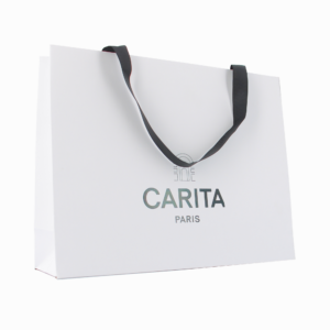 carita paris, carita, shopping, gwp cardboard bag, ivory, size l