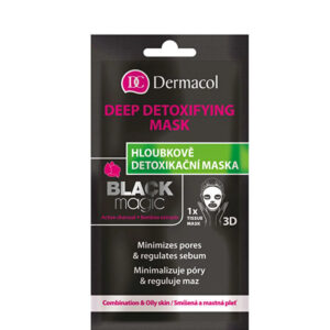 dermacol, black magic, activated charcoal, detoxifying, sheet mask, for face, 15 ml *tester