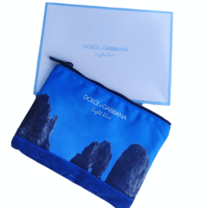 dolce & gabbana, light blue, toiletry, gwp textile pouch, blue