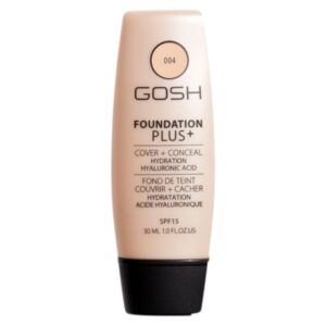 gosh, foundation plus+, liquid foundation & concealer 2 in 1, 004, natural, spf 15, 30 ml *tester