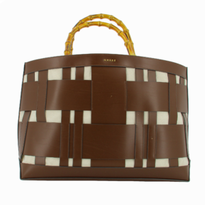 guess, aida, leather, textile handbag, dark brown, hwaidwl2376, 50 x 35 x 19 cm