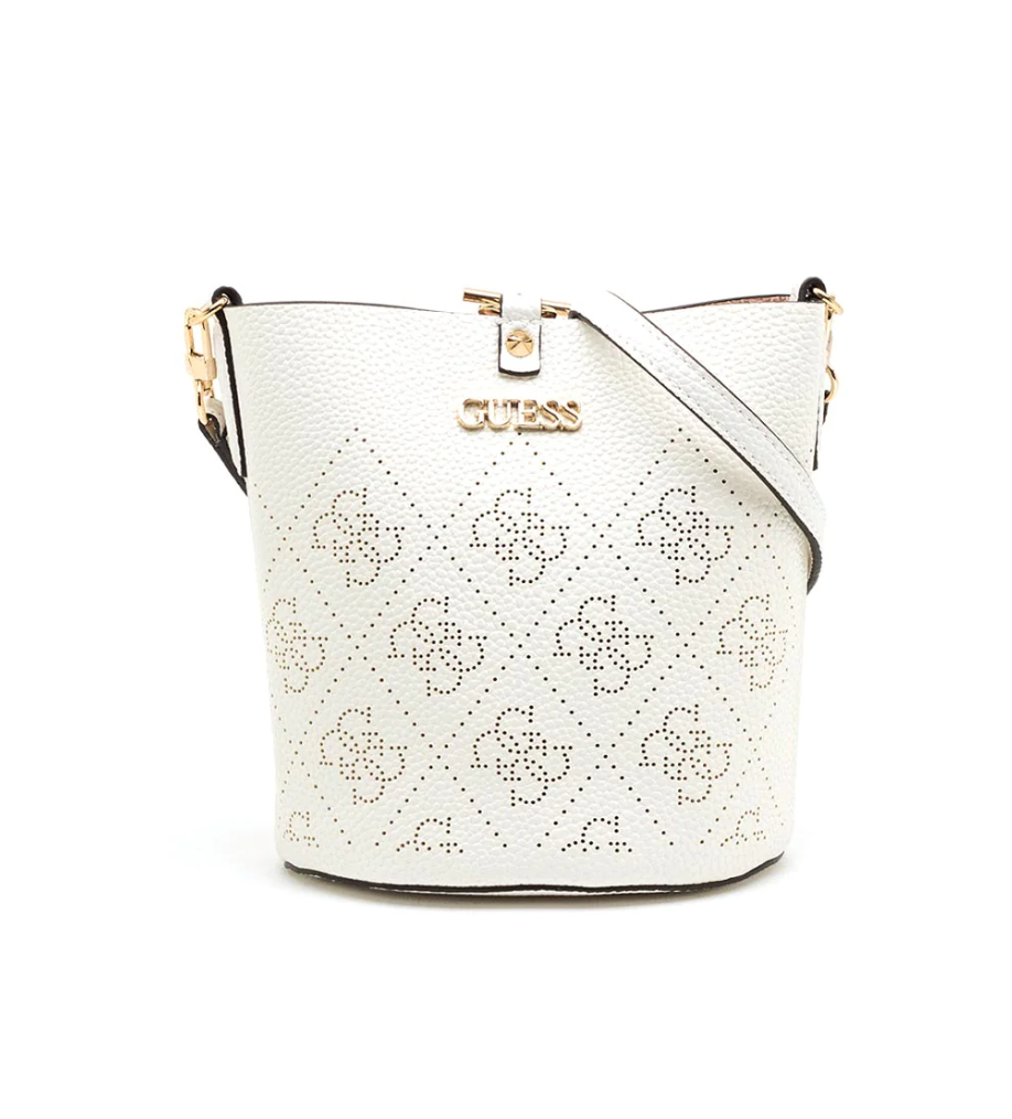 guess, amara, polyester, textile handbag, 4g logo bucket, white, hwsg8493010, 21 x 21 x 11 cm guess, amara, polyester, textile handbag, 4g logo bucket, white, hwsg8493010, 21 x 21 x 11 cm