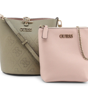 guess, amara, polyester, textile handbag, 4g logo, green, hwsg8493010, 22 x 20.5 x 14 cm