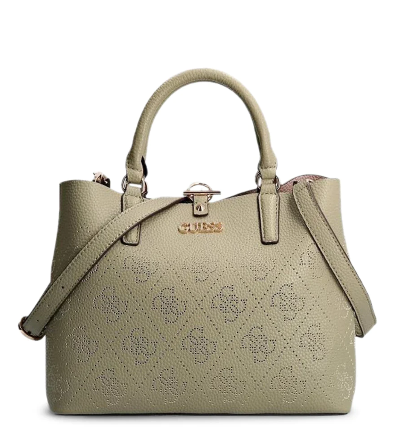 guess, amara, polyurethane, textile handbag, 4g logo, green, hwsg8493060, 29 x 22 x 14 cm guess, amara, polyurethane, textile handbag, 4g logo, green, hwsg8493060, 29 x 22 x 14 cm