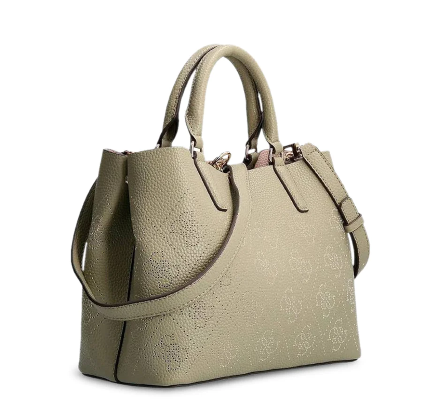 guess, amara, polyurethane, textile handbag, 4g logo, green, hwsg8493060, 29 x 22 x 14 cm guess, amara, polyurethane, textile handbag, 4g logo, green, hwsg8493060, 29 x 22 x 14 cm
