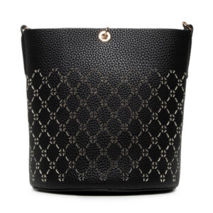 guess, amara, synthetic leather, textile backpack, black, xg849301, for women, 18/21 x 20 x 14 / 14/18 x 17.5 x 6.5 cm