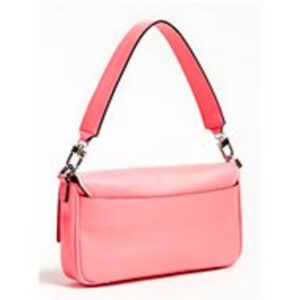 guess, brightside, polyurethane, textile bag, 4g logo, neon pink, for women