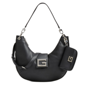 guess, brightside, polyurethane, textile bag, mini, black, for women