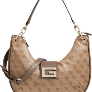guess, brightside, polyurethane, textile bag, hobo latte, for women