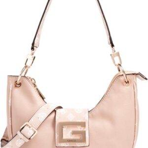 guess, brightside, polyurethane, textile bag, large hobo, blush, for women
