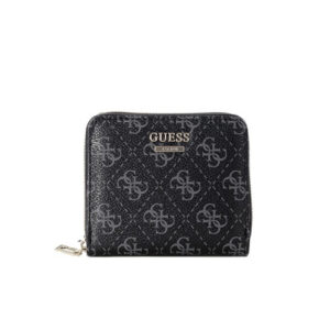 guess, camy, textile wallet, logo detail, sg774137, coal, mini, for women