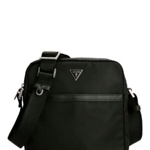 guess, certosa, polyurethane, textile bag, black, hmecrnp2258bla, for men, 22 x 5 x 23.5 cm