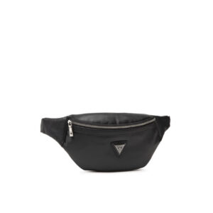 guess, certosa, synthetic leather, textile fanny pack, hmcrts p1330, black, 28 x 14 x 8 cm, for men
