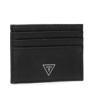 guess, certosa, textile wallet, cardholder, black, for men