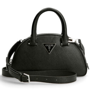 guess, cordelia, polyurethane, textile bag, black, for women, mini