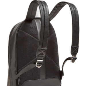 guess, dan, synthetic leather, textile backpack, black/brown, for men