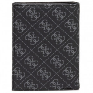 guess, dan, textile wallet, small, black, for men