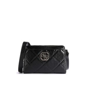 guess, dilla, textile crossbody bag, black, mini, for women