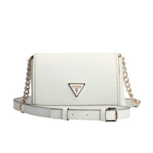 guess, downtown chic mini, synthetic leather, textile bag, white, xg838578, for women
