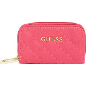 guess, earlene, polyester, textile bag, double zip, pink, for women, 10 x 18 x 7.5 cm