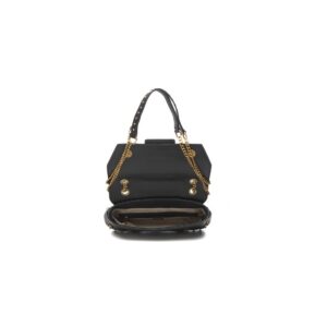 guess, greta, polyurethane, textile crossbody bag, black, hwvb81 29210, 16 x 29 x 5.3 cm, for women
