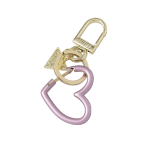 guess, guess, heart shape, metal keyring, rw7424, purple
