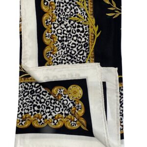 guess, guess, textile scarf, black, 90 x 90, for women