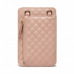 guess, guess, synthetic leather, textile bag, pouch phone, pink, pw1510p2301, for women, 11 x 16.5 x 1.5 cm