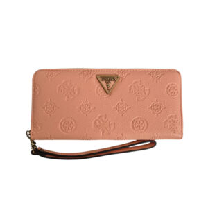 guess, helaina slg, textile wallet, slg large zip, swpb8403460cor, coral, for women