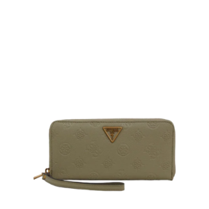 guess, helaina, textile wallet, 3 sided zip fastening, swpb8403460sag, green, for women