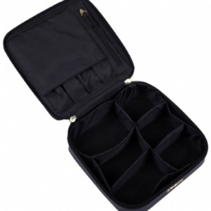 guess, holdall, synthetic leather, textile bag, jewelry case, black, for women, 18 x 6 x 18cm