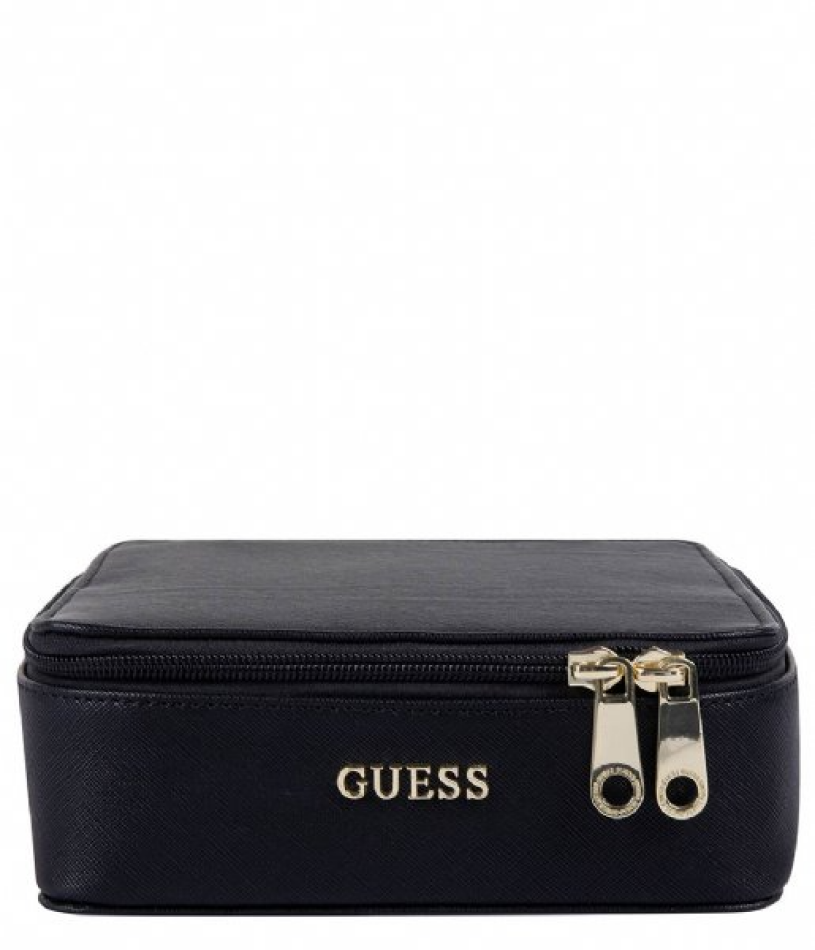 guess, holdall, synthetic leather, textile bag, jewelry case, black, for women, 18 x 6 x 18cm guess, holdall, synthetic leather, textile bag, jewelry case, black, for women, 18 x 6 x 18cm