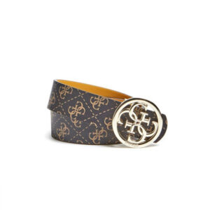guess, jensen not ajuster et rev, double sided model, textile belt, brown, mustard yellow, for women, size m