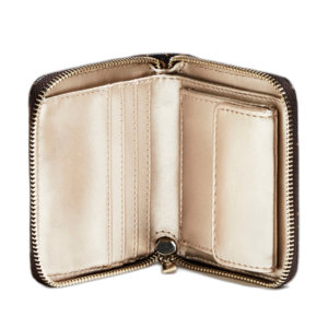 guess, kamryn, textile wallet, slg small zip, brown, for women