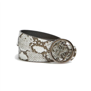 guess, kirby not adjust & rev, double sided model, textile belt, snake pattern, for women, size m