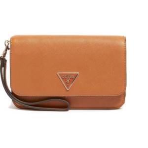 guess, laurel, textile bag, phone organizer, light cognac, swzg85, for women, 12 x 19.5 x 5.5 cm