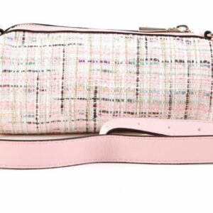 guess, manhattan, polyester, shoulder bag, textile crossbody bag, pink tweed, for women